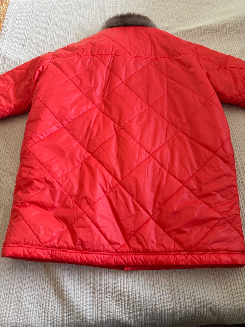 Aerie Orange Quilted Oversized Puffer Jacket with Faux Fur Collar - Picture 8 of 8